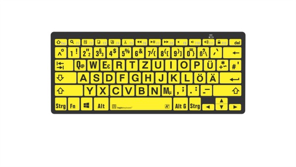 LOGIC-KEYBOARD XL-Print Bluetooth Tastatur Deutsch, QWERTZ Schwarz LKB-LPBY-BTPC-DE