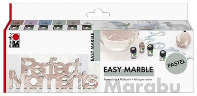Marabu Marmorierfarbe "easy marble", Set PASTELL