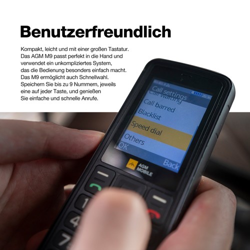 AGM by beafon M9, Outdoor Feature Phone 4G, ohne Netzteil IP68/IP69K/MIL-ST AGM_M9LTE_EU002B