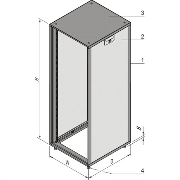 SCHROFF SCHROFF Schaltschrank 38HE T800mm
