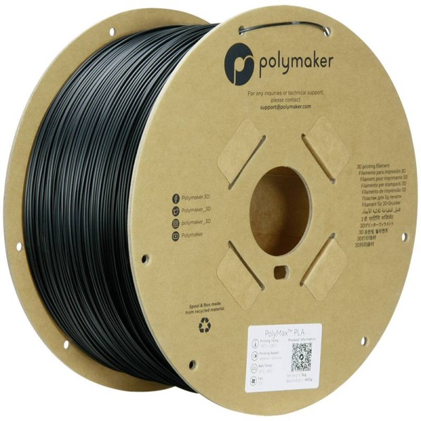 POLYMAKER POLYMAKER PA06024 Filament PLA, Tough PLA schlagfest 1.75 mm 3000 g Schwarz PolyMax? 1 St.