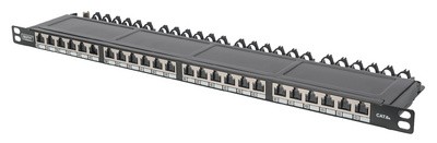 DIGITUS 19" Patch Panel Kat.6, Klasse EA, 24 Port, schwarz