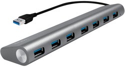 LogiLink USB 3.0 Hub, 7-Port, Aluminiumgehäuse, grau
