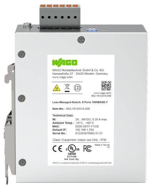 WAGO WAGO Lean-Managed-Switch,8 Ports 1000Base-T 1 Stück