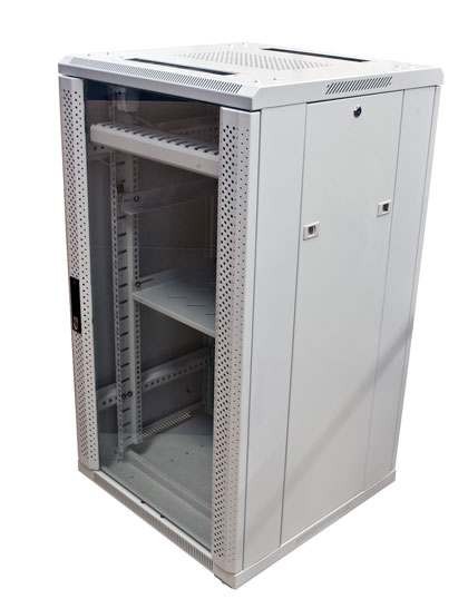 ALLNET ALLNET 19""Schrank, 12HE, B600/T 600mm, Glastür, Lichtgrau, SNB-Serie,