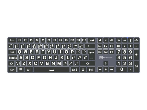 LOGIC-KEYBOARD LOGIC-KEYBOARD XL-Print White on Black TITAN UK (PC)