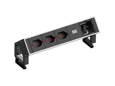 BACHMANN Steckdosenleiste Desk2 3xCH T13 90° 1xAbd 902.408