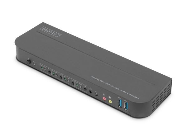 DIGITUS KVM Switch 4-Port, 4K60Hz, 4x DP in, 1x DP/HDMI out DS-12890