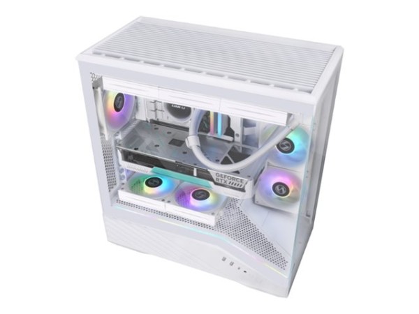 LIAN LI LIAN LI Vector V100 PC-Gehäuse, Midi-Tower, ATX, RGB, Tempered Glass - weiß