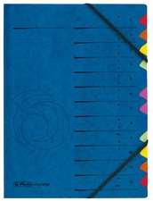 herlitz Ordnungsmappe, DIN A4, Karton, 12 Fächer, blau