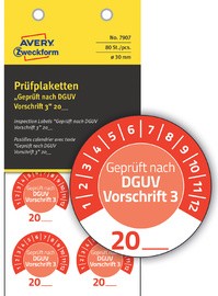 AVERY Zweckform Prüfplaketten "DGUV Vorschrift 3", gelb