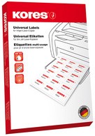 Kores Universal-Etiketten, 70,0 x 29,7 mm, weiß, 100 Blatt