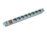 BACHMANN 48,26cm 19Zoll Steckdosenleiste 8fach mit Schalter schwarz 19.07.1182
