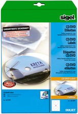sigel CD/DVD-Etiketten, weiß, spezialbeschichtet, matt