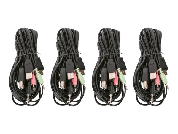 MANHATTAN KVM Switch 4-Port Dual-Monitor HDMI 4K@30Hz 153539
