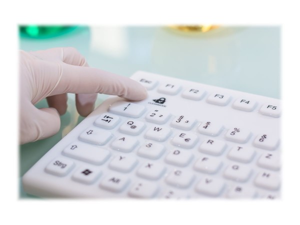 GETT GETT InduProof Smart Compact USB Silikon IP68 Tastatur desinfizierbar wasserdicht weiss 86 Tasten (C
