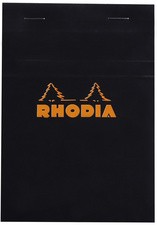 RHODIA Notizblock No. 13, DIN A6, kariert, schwarz