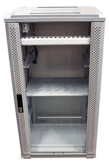 ALLNET ALLNET 19""Schrank, 22HE, B600/T1000mm, Glastür, Lichtgrau, SNB-Serie,