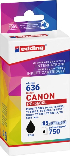 EDDING EDDING EDD-636 schwarz Druckerpatrone kompatibel zu Canon PG-560XL - Kompatibel