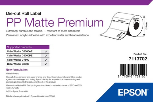 EPSON EPSON PP MATTE LABEL PREMIUM DIE-CUT