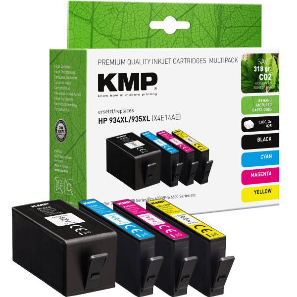 KMP KMP Tintenpatrone ersetzt HP 934XL (C2P23AE), HP 935XL (C2P24AE, C2P25AE, C2P26AE)
