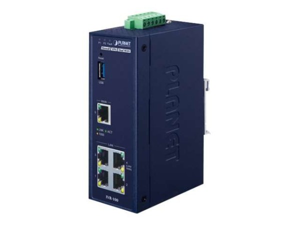 PLANET TECHNOLOGY Industrial 5-Port 10/100/1000T VPN Security Gateway IVR-100