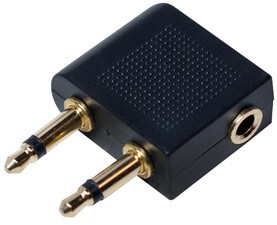 LogiLink Flugzeug Audio-Adapter, 2 x 3,5 mm Klinkenstecker