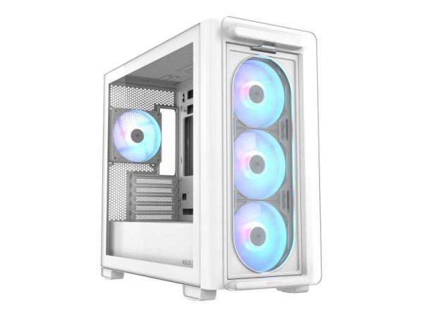 ASUS A23 Plus TG ARGB Micro-ATX Gaming Gehäuse mit Seitenfenster weiß 90DC00K3-B19010
