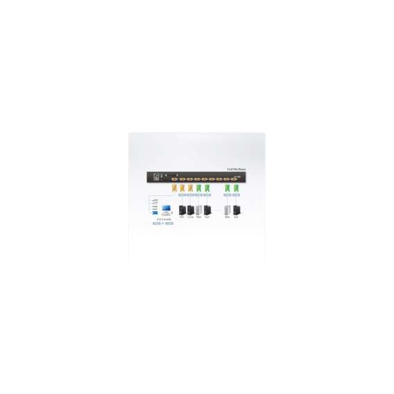 ATEN CL5708M US KVM-Switch 8-Port 17"-LCD Single Rail (PS/2-USB VGA) US-Lay CL5708M-ATA-AG