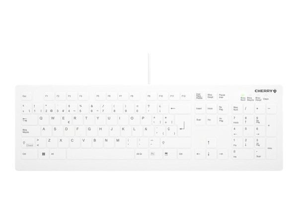 CHERRY AKTIVE KEY Flat Profile Wireless Hygiene Desktop Keyb AK-C8112-FUS-W/ES