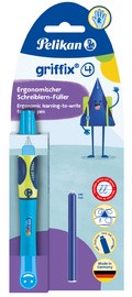 Pelikan griffix Füllhalter Neon Fresh Blue, für Linkshänder