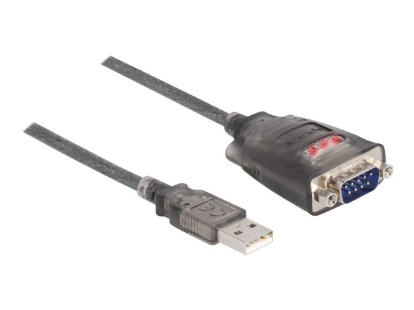 DELOCK Adapter USB 2.0 Typ-A zu 1 x Seriell RS-232 D-Sub 9 Pin Stecker mit 61548