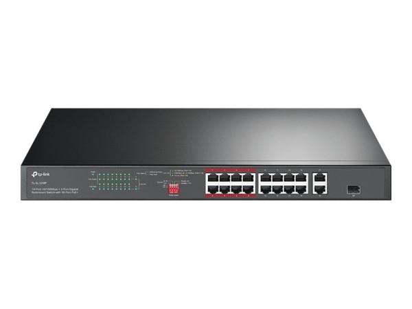 TP-LINK 16-Port 10/100Mbps + 2-Port Gigabit Rackmount Switch with 16-Port P TL-SL1218P