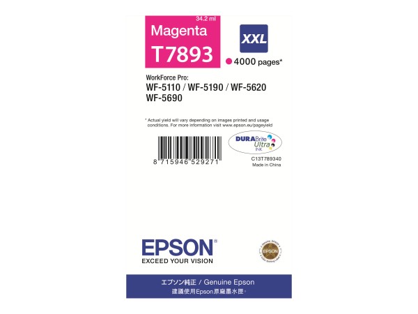 EPSON T7893 1 Größe XXL Magenta Druckerpatrone C13T789340