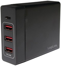 LogiLink USB-Tisch-Ladegerät, 4-Port, 60 Watt, schwarz