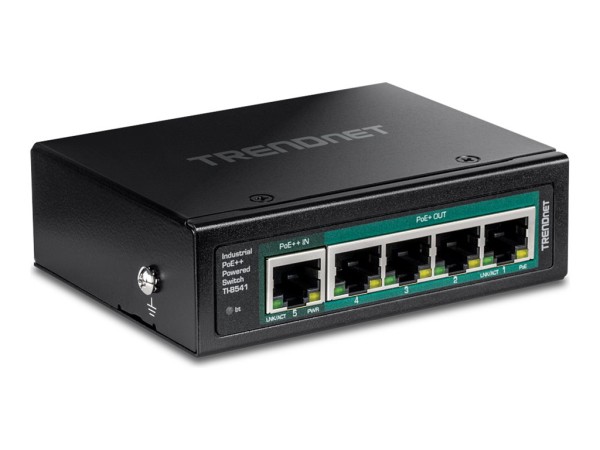 TRENDNET Switch 5-p. Industr. Gbit PoE Pass-Through Din-Rail TI-B541