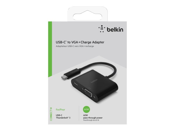 BELKIN BELKIN USB-C auf VGA-Adapter 60W PD, schwarz AVC001btBK