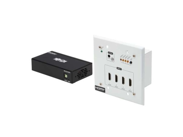 EATON TRIPPLITE 4-Port HDMI over Cat6 Extender Switch Kit Wall Plate/Box B127A-4X1-BH