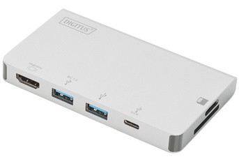 DIGITUS USB 3.0 Multiportadapter, 6-Port, silber