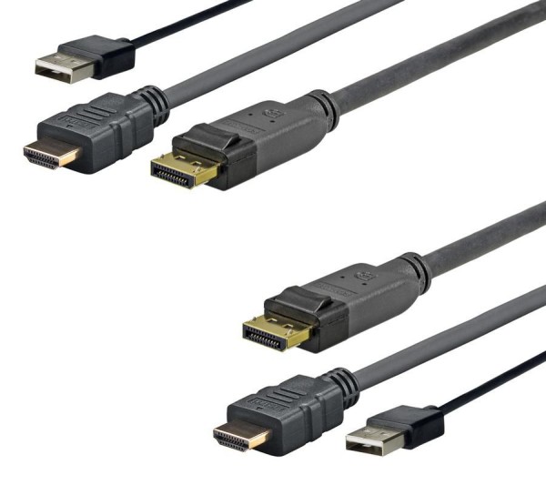 EET EET VivoLink 1m DisplayPort HDMI + USB Schwarz