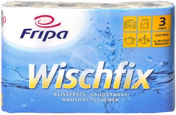 Fripa Küchenrolle Wischfix, 3-lagig, hochweiß