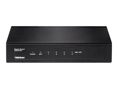 TRENDNET Switch 4-port Gbit 1* SFP lüfterlos metall TEG-S51SFP