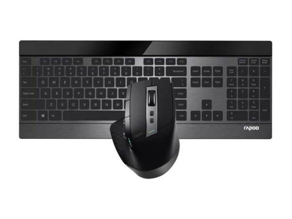RAPOO Kabelloses ultraflaches Multi-Mode-Deskset schwarz kabellose - Tastat R-19347