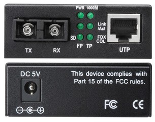 DIGITUS Gigabit Medienkonverter, RJ45/SC, Singlemode