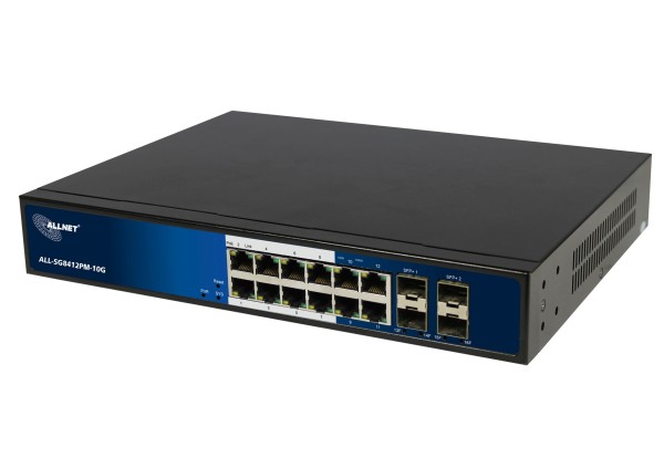 ALLNET ALL-SG8412PM-10G - Managed - L2/L4 - 10G Ethernet (100/1000/10000) - ALL-SG8412PM-10G