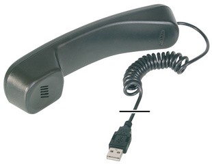 DIGITUS USB Telefonhörer, schwarz, Plug & Play