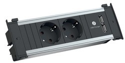 BACHMANN Steckdoseneinheit KAPSA S, 2-fach, 2x USB