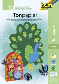 folia Tonpapierblock, DIN A3, 130 g/qm, 10 Blatt