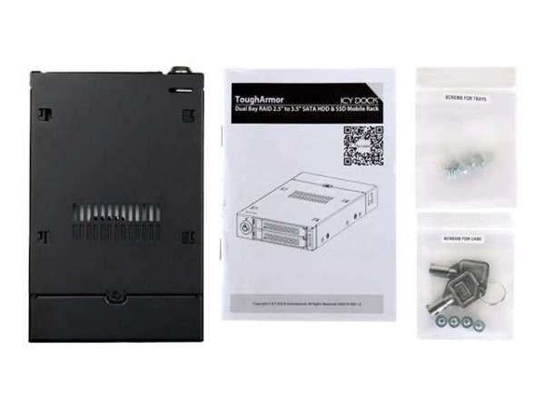 ICY DOCK MB992SKR-B | 2x2,5" SATA SSD/HDD in 3,5" m.Raid MB992SKR-B