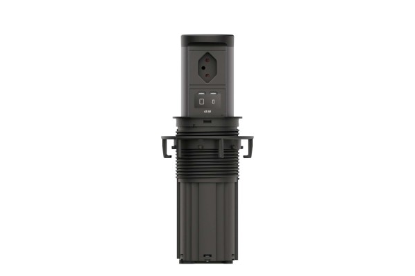 BACHMANN ELEVATOR2 1xCH T13, 1xUSB C/C 45W RAL9005 0,5m ISV BM0020583